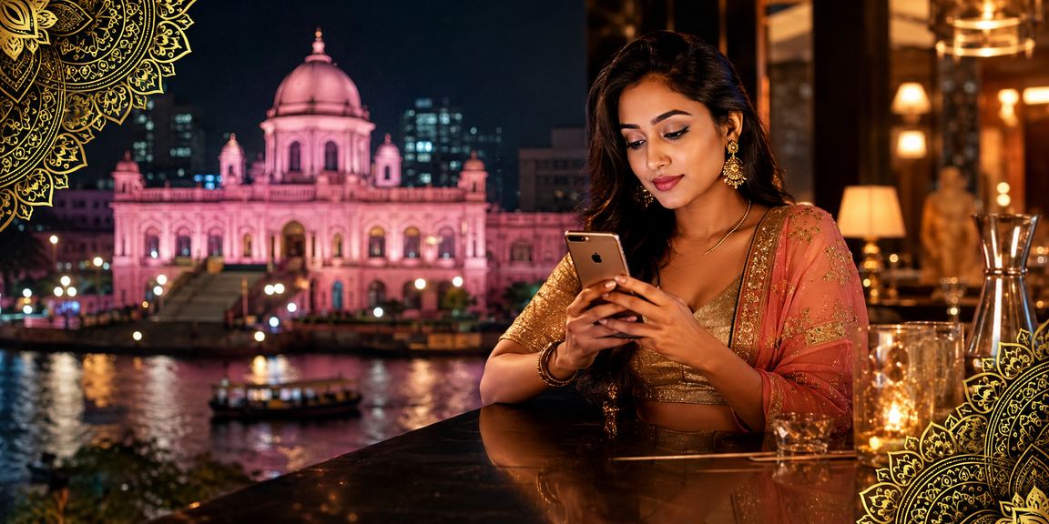 ঢাকায় বাংলাদেশি মডেল মোবাইলে পেমেন্ট করছেন বেটিং অডস দেখার সময়
