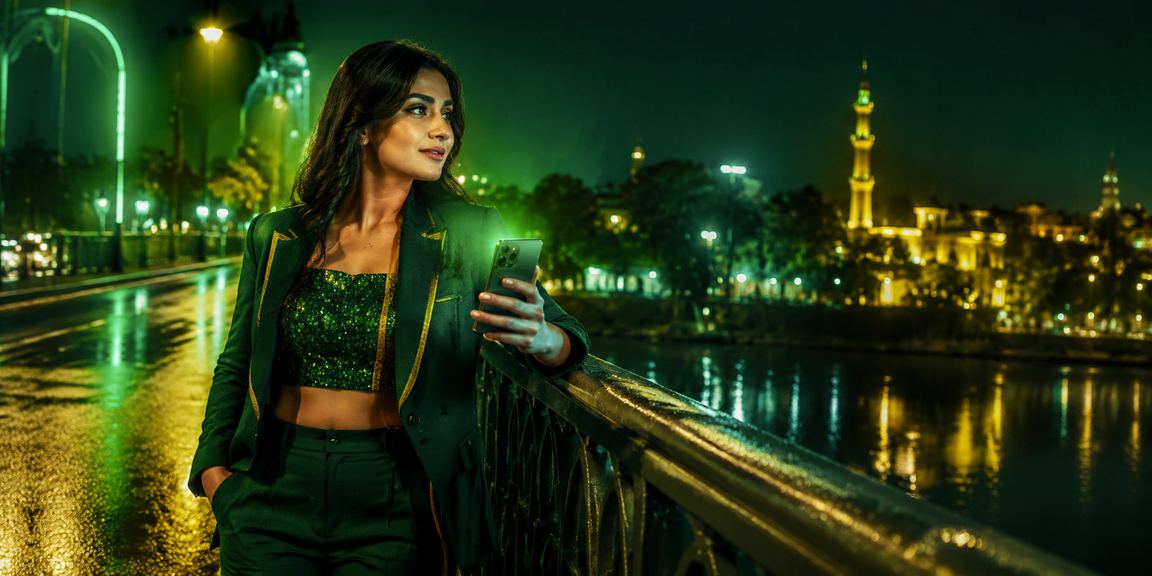 রংপুরে নিয়ন আলোয় বাংলাদেশি ব্যবহারকারী মোবাইলে ডিপোজিট করছেন
